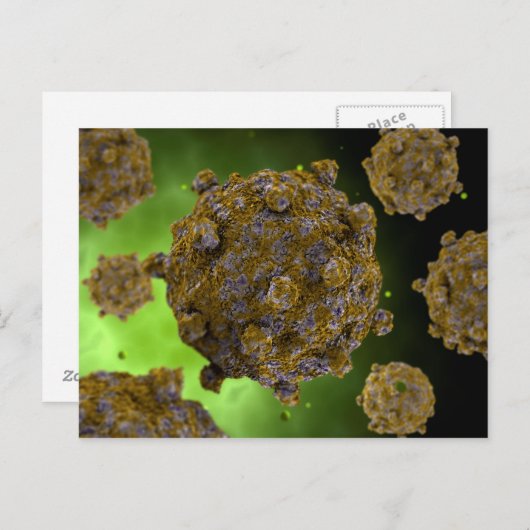 コクサッキーウイルス2の概念的なイメージ ポストカード (正面/裏面)