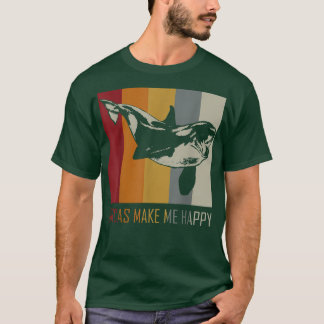コクジラが私を幸せにする Tシャツ