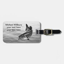 コクチバスの魚釣り ラゲッジタグ