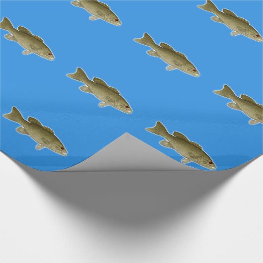 コクチバス(赤い目のイラストレーション) ラッピングペーパー (角)