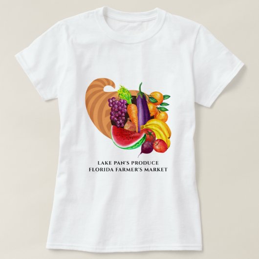 コクチャの果物と野菜が市場を作る Tシャツ (デザイン正面)