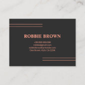 コクテールバーテンブラックピンクシンプルタイポグラフィ 名刺 (裏面)