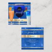 コクテールパブワインレストランプロフェッショナルロゴ スクエア名刺 (正面/裏面)