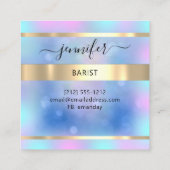 コクテールパブワインレストランBARISTロゴホログラフ スクエア名刺 (裏面)