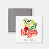 コクテール クイーン ヴィンテージ 花嫁 ハッチェット パーティー マグネット (正面/裏面)