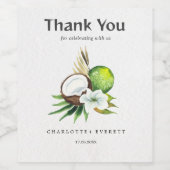 コクナットライムサンキューユー結婚式の引き出物バッグ ワインラベル (シングルラベル)