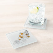 コクピアサンフラワーズカボチャ ガラスコースター (アングル)