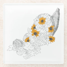 コクピアサンフラワーズカボチャ ガラスコースター