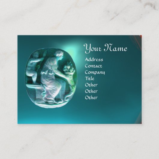 コクピアモノグラム明るい青のアクアマリン 名刺 (正面)