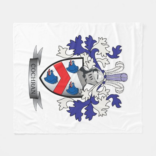 コクランの家紋の紋章付き外衣 フリースブランケット (正面(横))