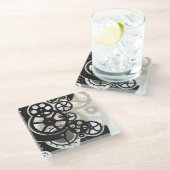 コグの車輪の仕事 ガラスコースター (アングル)