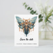 コグウィング モナーク バタフライ スチームパンク ウェディング 案内ポストカード (スタンド正面)