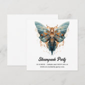 コグウィング モナーク バタフライ スチームパンク ウェディング 案内状 (正面/裏面)