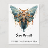 コグウィング（昆虫）オオカバマダラ、モナークバタフライスチームパンク結婚ズ 案内ポストカード (正面)