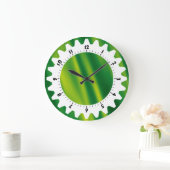 コグド01 – 緑の波 ラージ壁時計 (ホーム)