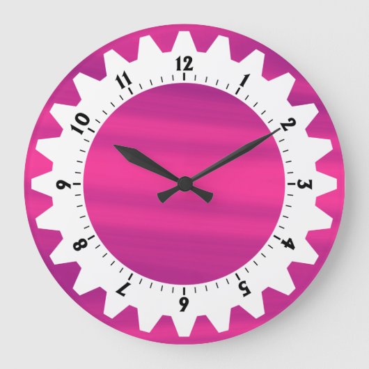 コグ01 -ピンクの空 ラージ壁時計 (正面)