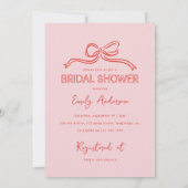 コケお洒落ット弓結び結びブライダルシャワー 招待状 (裏面)