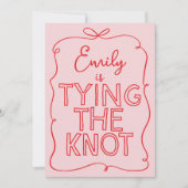 コケお洒落ット弓結び結びブライダルシャワー 招待状 (正面)