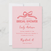 コケお洒落ット弓結び結びブライダルシャワー 招待状 (裏面)
