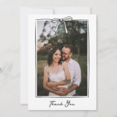 コケお洒落ット手書きボー結婚ズ サンキューカード (正面)