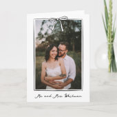 コケお洒落ット手書きボー結婚ズ サンキューカード (正面)