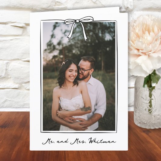 コケお洒落ット手書きボー結婚ズ サンキューカード