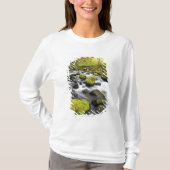 コケによって流れる水は流れの石を覆いました Tシャツ (正面)