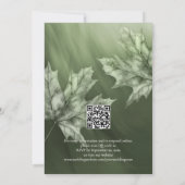 コケの緑のカエデ離れラの一つ全体のアクセント 招待状 (裏面)