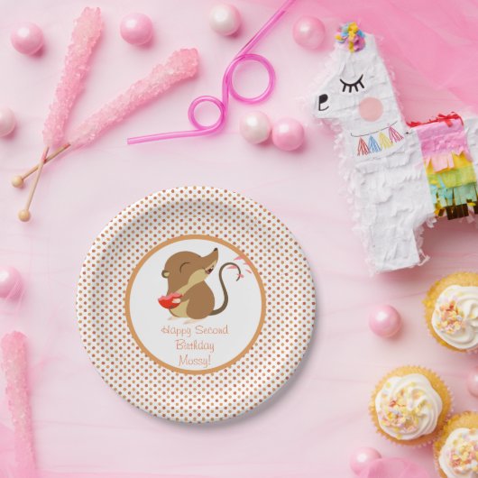 コケむしたツノメドリの石のパーティーのプレート- ペーパープレート (パーティー)