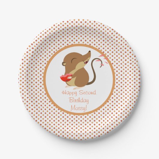 コケむしたツノメドリの石のパーティーのプレート- ペーパープレート (正面)