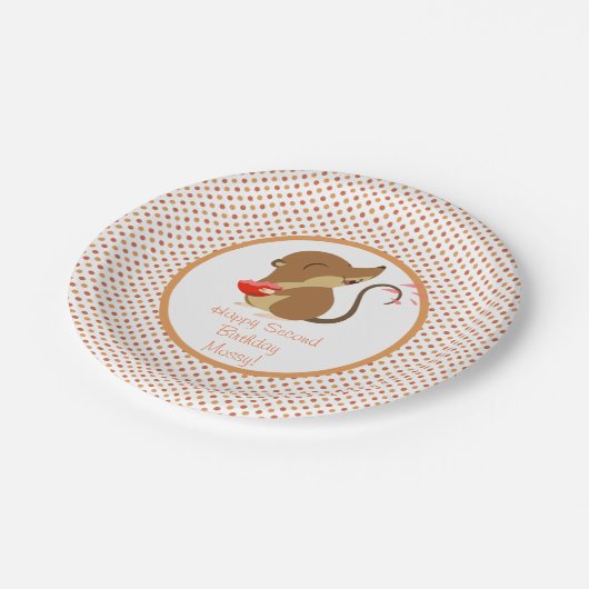 コケむしたツノメドリの石のパーティーのプレート- ペーパープレート (アングル)