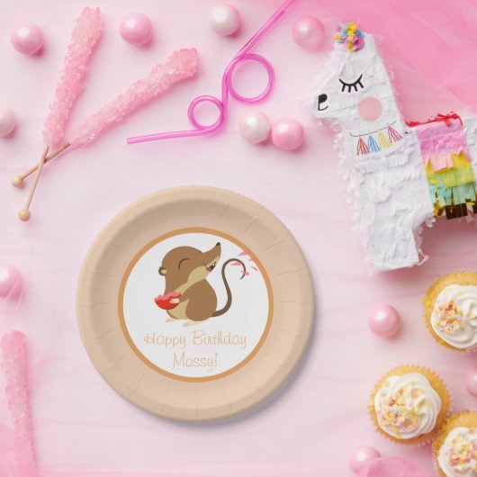 コケむしたツノメドリの石のパーティーのプレート- ペーパープレート (パーティー)