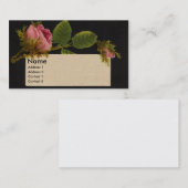 コケむしたピンクのバラのビクトリア時代の人貿易カード 名刺 (正面/裏面)