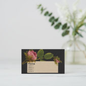 コケむしたピンクのバラのビクトリア時代の人貿易カード 名刺 (スタンド正面)