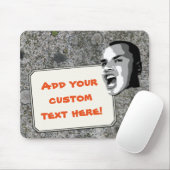 コケむした灰色の花こう岩のカスタムな文字の叫び マウスパッド (マウス)