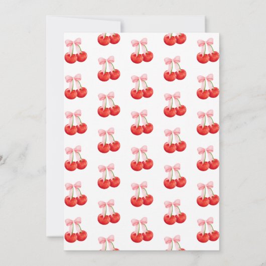 コケエレガントットさくらんぼスウィートガール1st誕生日 招待状 (裏面)