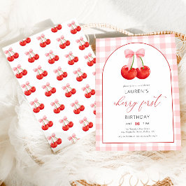 コケエレガントットさくらんぼ第1誕生日 招待状