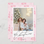 コケエレガントットクリスマスツリーピンクボウ1写真 シーズンカード (正面/裏面)