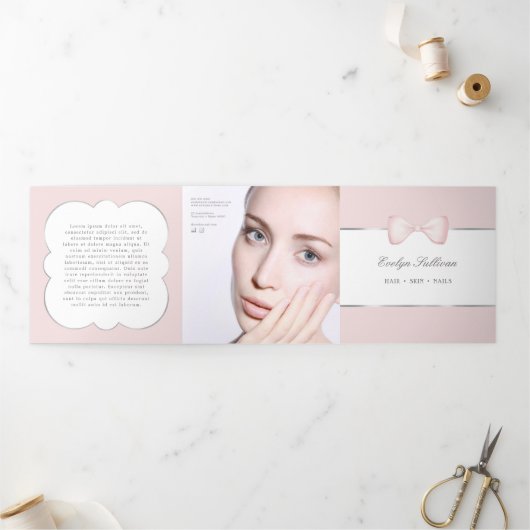 コケエレガントットピンクボウ三折パンフレット 三つ折りカード (外部)