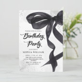 コケエレガントットブラックボウ誕生日パーティー 招待状 (スタンド正面)