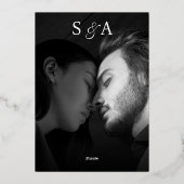 コケエレガントット手引き弓と結婚の誓い 箔招待状 (裏面)