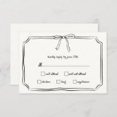 コケエレガントット手引き弓タイムレス結婚 出欠カード (正面/裏面)