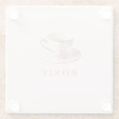 コケエレガントッ名門私立校風のクティーカップと弓 ガラスコースター (裏面)