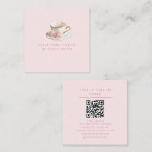 コケエレガントッ名門私立校風のクティーカップと弓 スクエア名刺 (正面/裏面)