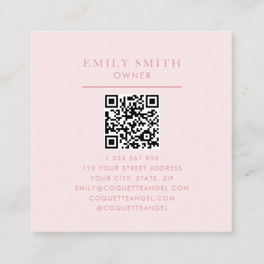 コケエレガントッ名門私立校風のクティーカップと弓 スクエア名刺 (裏面)