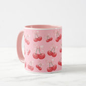 コケガーリーットさくらんぼボウプリントピンクマグ マグカップ (正面左)
