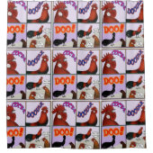 コケコッコーとやれ シャワーカーテン (正面)