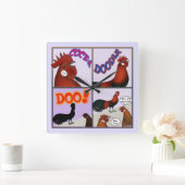 コケコッコーとやれ スクエア壁時計 (ホーム)