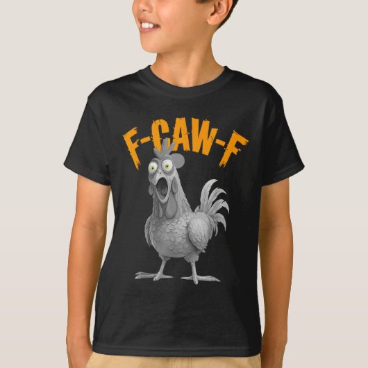 コケコッコー と鳴く面白いニワトリ Tシャツ (正面)
