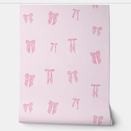 コケストライプのットがライトピンクでピンクに弓 壁紙